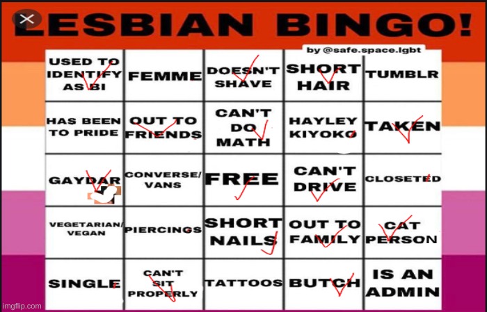 image tagged in hi,lesbian,bingo,weirdcore | made w/ Imgflip meme maker