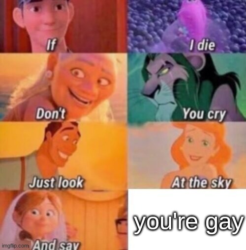 ur gay | you're gay | image tagged in if i die | made w/ Imgflip meme maker