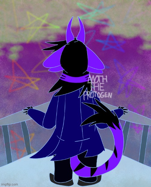 Over the horizons (my art and character) | image tagged in furry,art,drawings,protogen | made w/ Imgflip meme maker