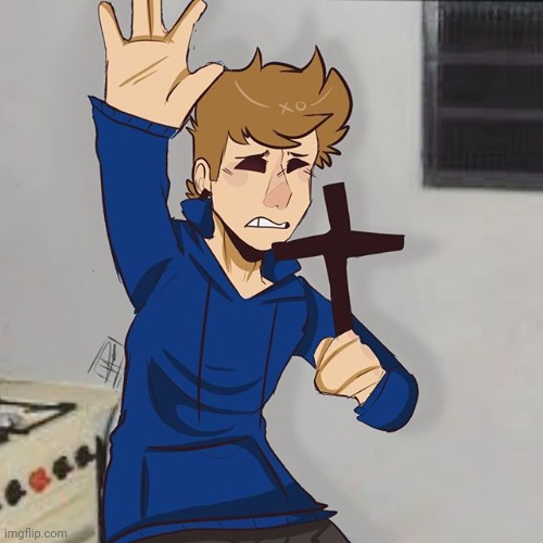 Tom holding a holy cross | image tagged in tom holding a holy cross | made w/ Imgflip meme maker