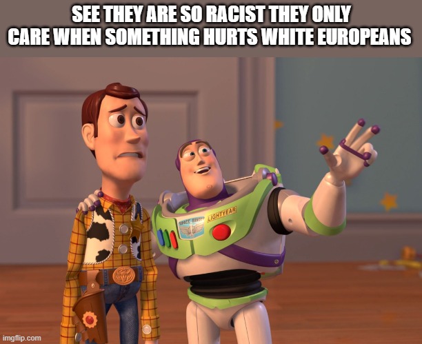 X, X Everywhere Meme | SEE THEY ARE SO RACIST THEY ONLY CARE WHEN SOMETHING HURTS WHITE EUROPEANS | image tagged in memes,x x everywhere,palestine | made w/ Imgflip meme maker