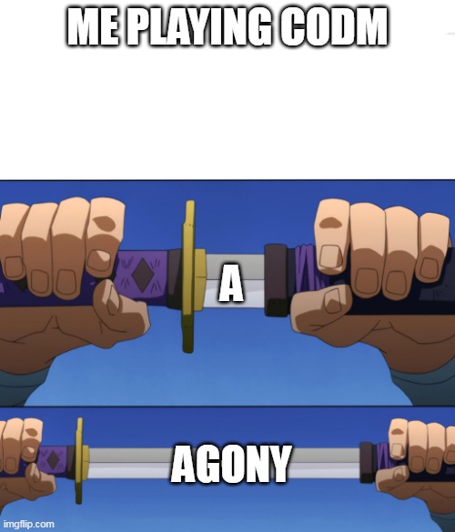 Unsheathing Sword | ME PLAYING CODM; A; AGONY | image tagged in unsheathing sword | made w/ Imgflip meme maker