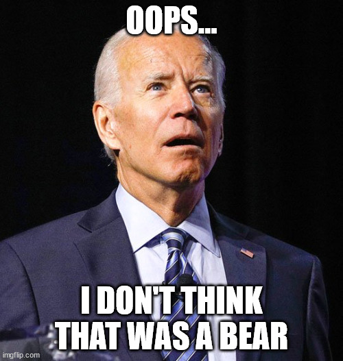 Joe Biden | OOPS... I DON'T THINK THAT WAS A BEAR | image tagged in joe biden | made w/ Imgflip meme maker