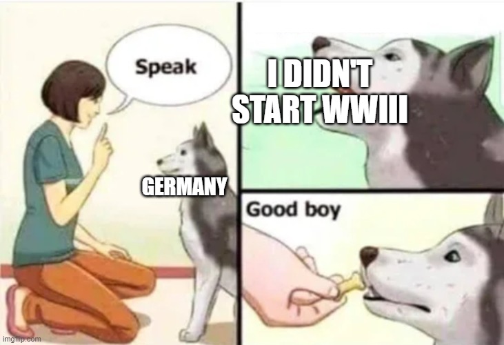 not baddies for once |  I DIDN'T START WWIII; GERMANY | image tagged in good boy,ukraine,germany,ww3,funny memes,funny | made w/ Imgflip meme maker