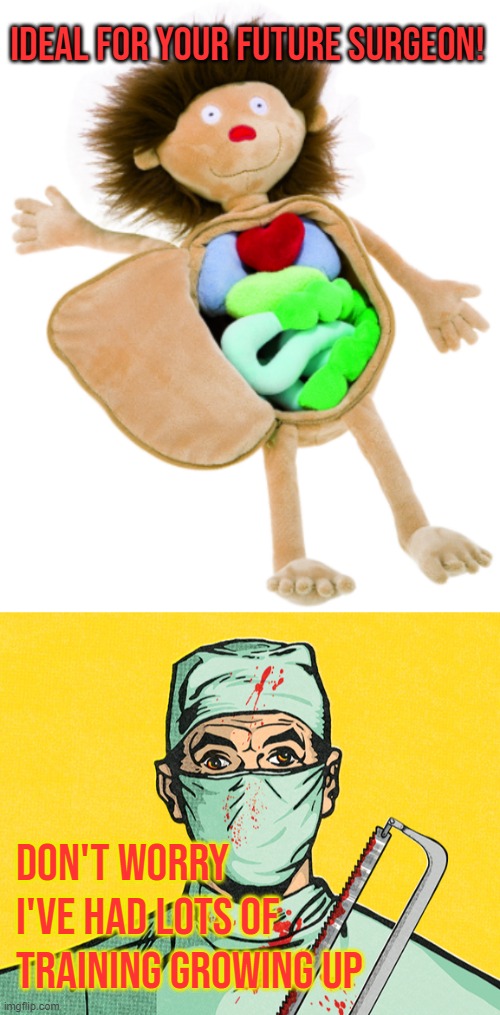 It's anatomically correct and incorrect at the same time | IDEAL FOR YOUR FUTURE SURGEON! DON'T WORRY I'VE HAD LOTS OF TRAINING GROWING UP | image tagged in memes,surgeon,creepy doll,training,fugly | made w/ Imgflip meme maker