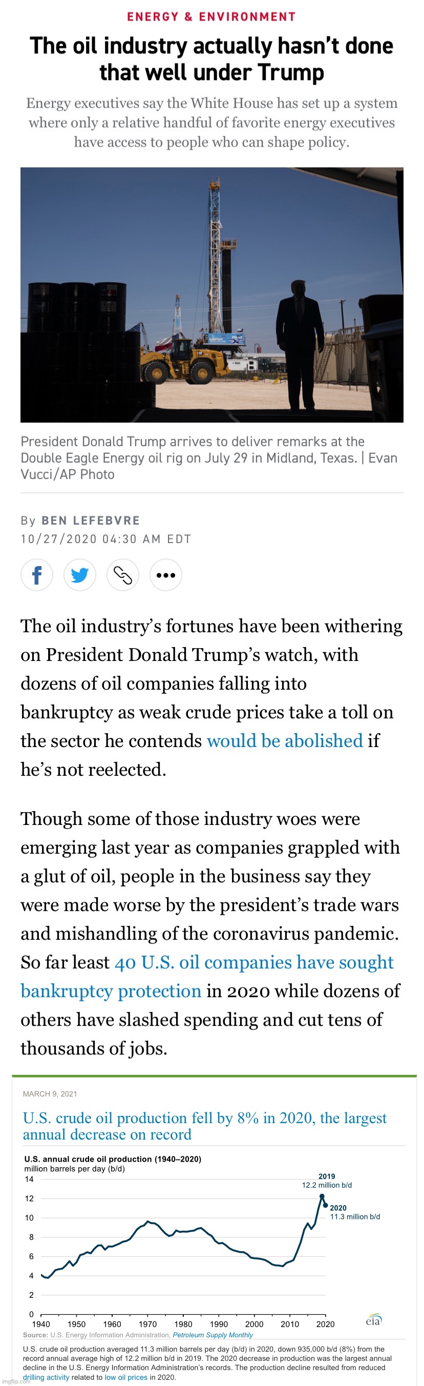 image tagged in the oil industry failed under trump,trump oil bust | made w/ Imgflip meme maker