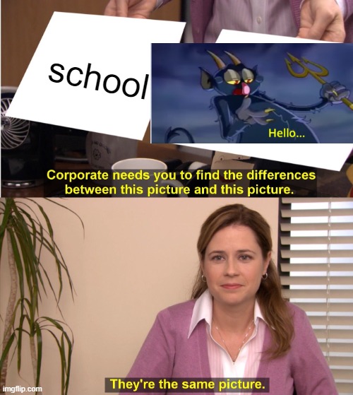 They're The Same Picture | school | image tagged in memes,they're the same picture | made w/ Imgflip meme maker