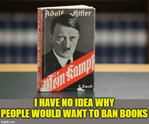 I HAVE NO IDEA WHY PEOPLE WOULD WANT TO BAN BOOKS | made w/ Imgflip meme maker