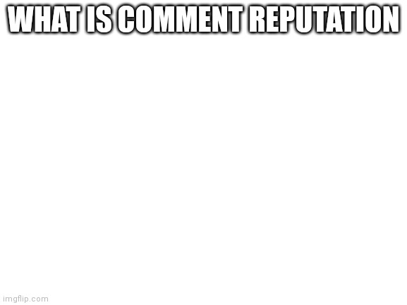 Blank White Template | WHAT IS COMMENT REPUTATION | image tagged in blank white template | made w/ Imgflip meme maker