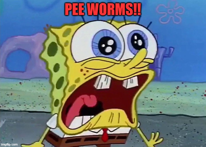 PEE WORMS!! | image tagged in spongebob | made w/ Imgflip meme maker