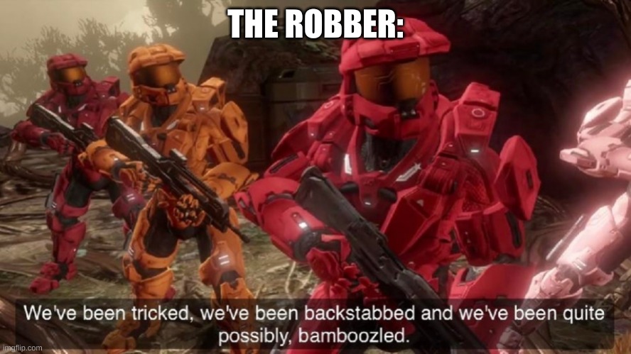 THE ROBBER: | image tagged in we've been tricked | made w/ Imgflip meme maker