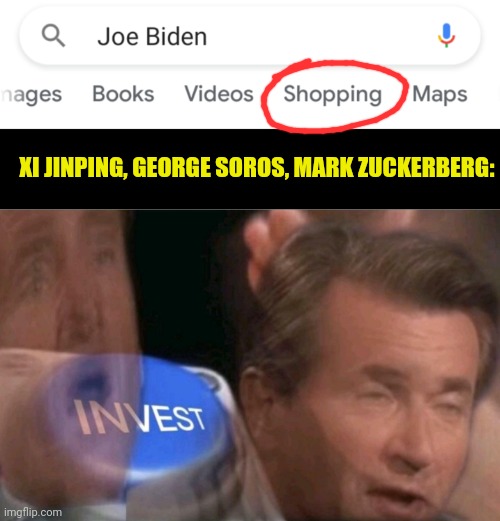 Bought out | XI JINPING, GEORGE SOROS, MARK ZUCKERBERG: | image tagged in memes,blank transparent square,invest | made w/ Imgflip meme maker