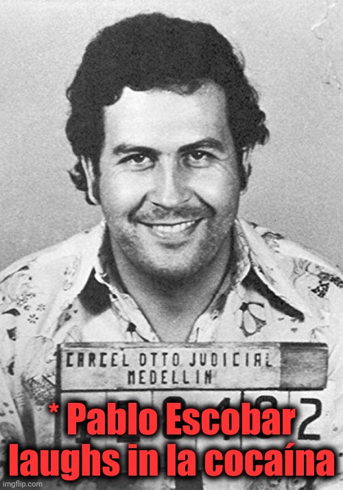 * Pablo Escobar laughs in la cocaína | made w/ Imgflip meme maker