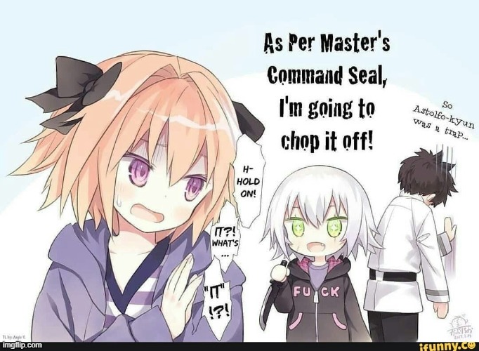 get confused, cuz its not from i funny | image tagged in astolfo | made w/ Imgflip meme maker