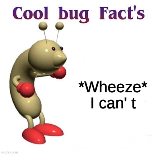 Cool Bug Facts | *Wheeze* I can' t | image tagged in cool bug facts | made w/ Imgflip meme maker