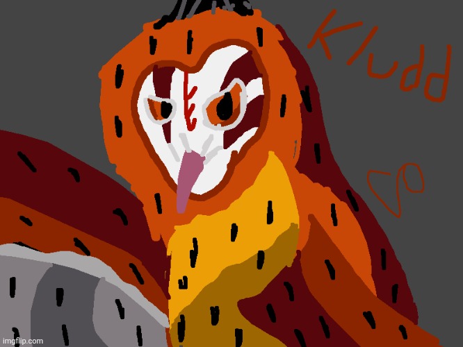 Here is my drawing of Kludd from the movie. What do you think? | image tagged in owl,artwork,Sketchful | made w/ Imgflip meme maker