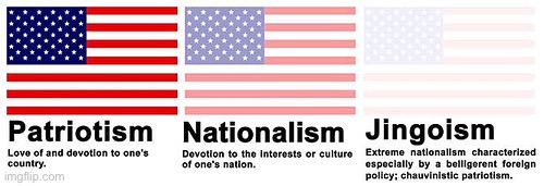 Patriotism nationalism jingoism | image tagged in patriotism nationalism jingoism | made w/ Imgflip meme maker