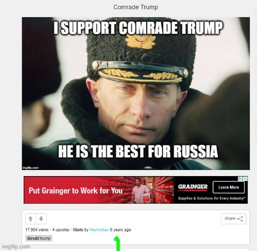 Comrade Trump re deux | image tagged in memes,politics,trump is a traitor,putin,ukraine,ukrainian lives matter | made w/ Imgflip meme maker