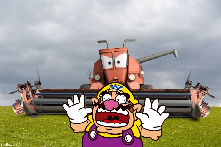 Wario goes tractor tipping and dies by Frank.mp3 | image tagged in wario dies,wario,cars,frank,tractor,vehicle | made w/ Imgflip meme maker
