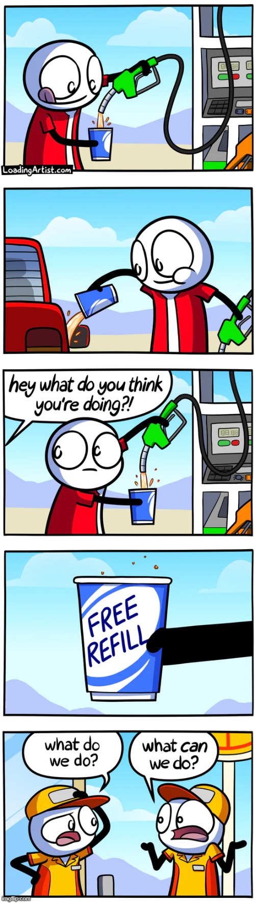 free gas | image tagged in comics/cartoons | made w/ Imgflip meme maker