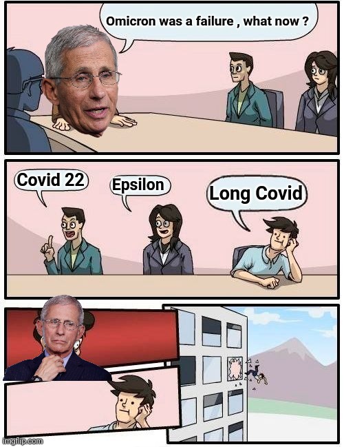 Boardroom Meeting Suggestion Meme | Omicron was a failure , what now ? Covid 22 Epsilon Long Covid | image tagged in memes,boardroom meeting suggestion | made w/ Imgflip meme maker