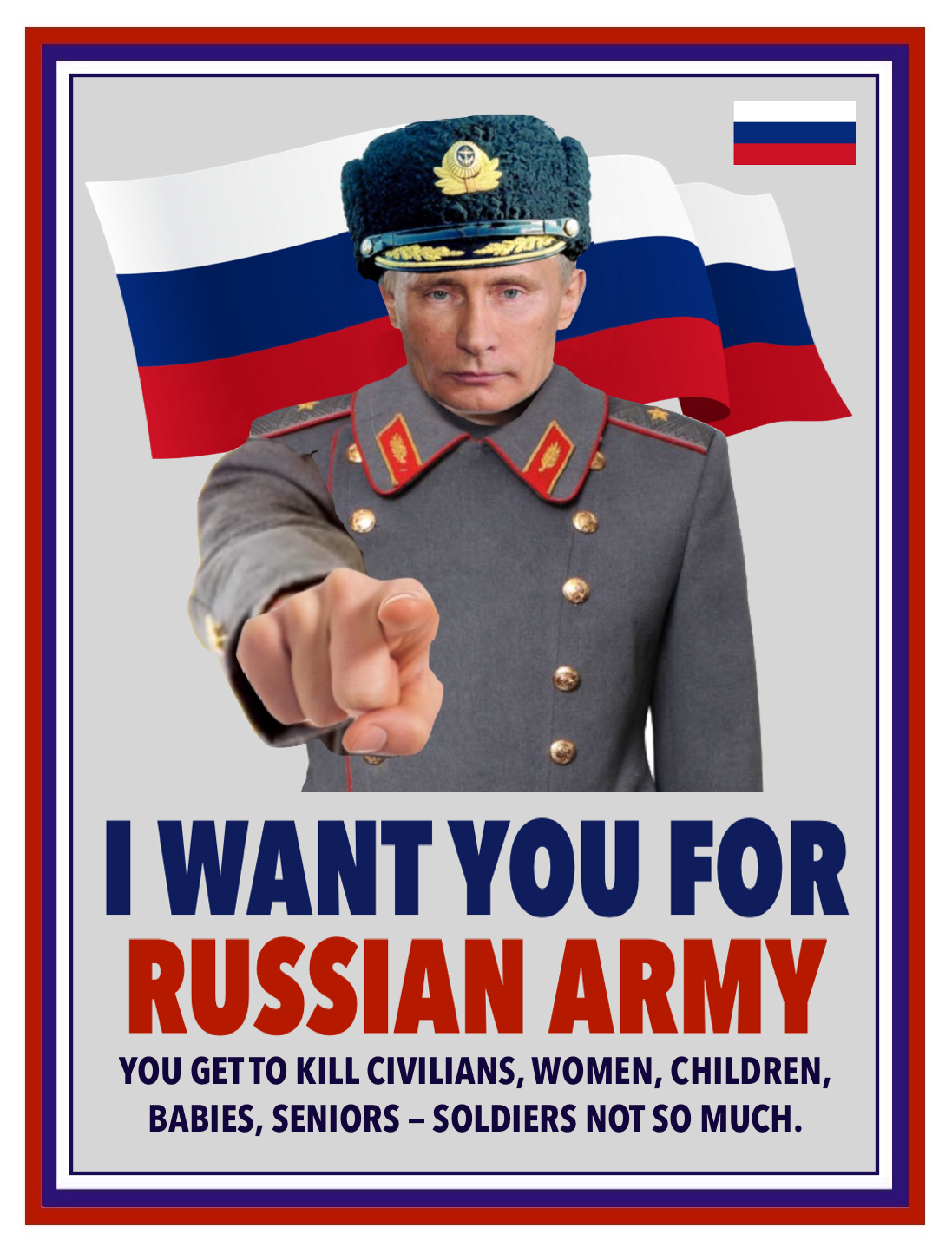 I Want You for Russian Army Vladamir Putin Blank Meme Template