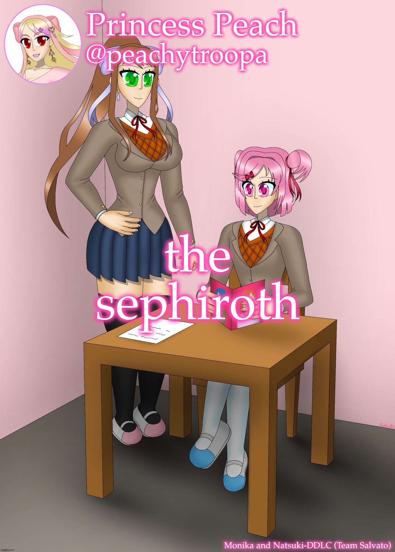 Monika and Natsuki | the sephiroth | image tagged in monika and natsuki | made w/ Imgflip meme maker