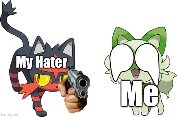 me be like | My Hater; Me | image tagged in pokemon,memes | made w/ Imgflip meme maker