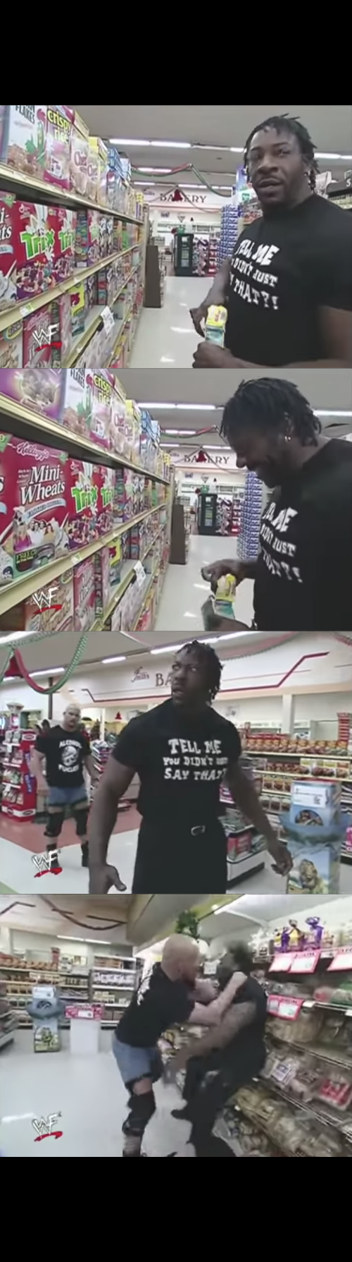 Booker T Steve Austin grocery store fight Blank Meme Template