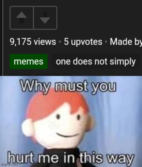 why? | image tagged in why must you hurt me in this way,imgflip,upvotes | made w/ Imgflip meme maker