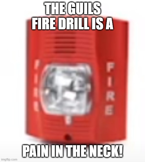 no more guild fire drills because marie will protect u | THE GUILS FIRE DRILL IS A; PAIN IN THE NECK! | image tagged in no more guild fire drills please,autism | made w/ Imgflip meme maker