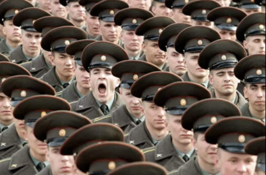Soldier yawning Blank Meme Template