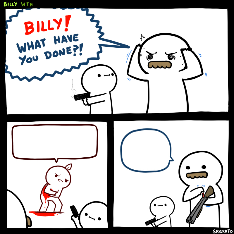 Billy What have you done Blank Meme Template