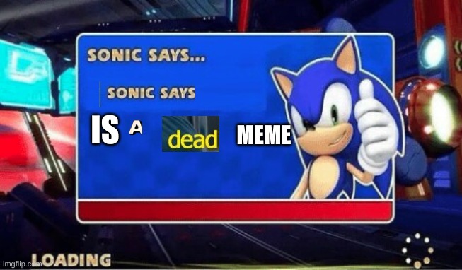 Sonic Says | IS; MEME | image tagged in sonic says | made w/ Imgflip meme maker