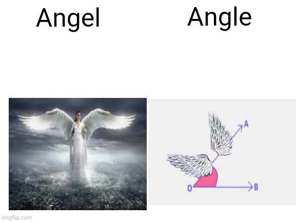 There Are No Angel's In Heaven There Are Now Angles. | Angle; Angel | image tagged in blank white template | made w/ Imgflip meme maker