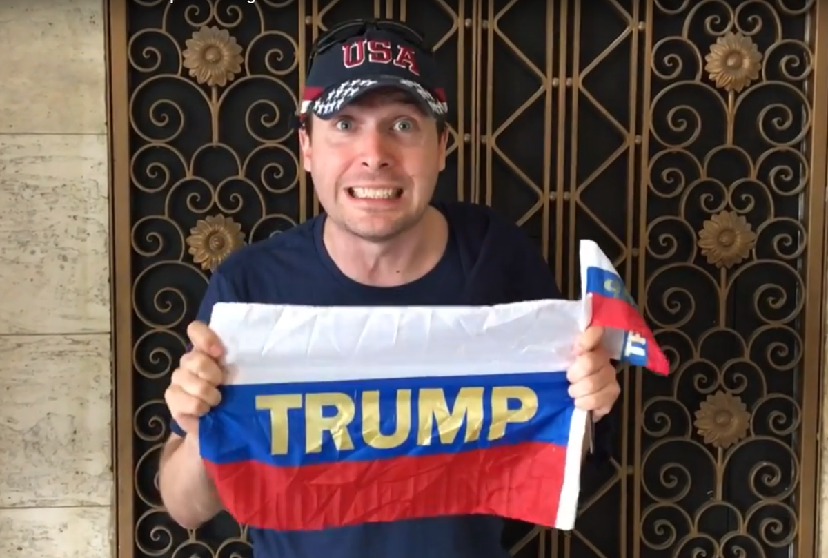 Trump supporter Russian flag Blank Meme Template