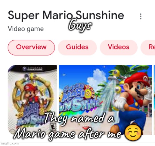 Guys; They named a Mario game after me ☺️ | made w/ Imgflip meme maker