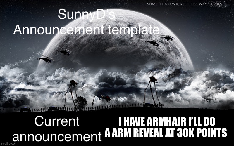 SunnyD | I HAVE ARMHAIR I’LL DO A ARM REVEAL AT 30K POINTS | image tagged in sunnyd | made w/ Imgflip meme maker