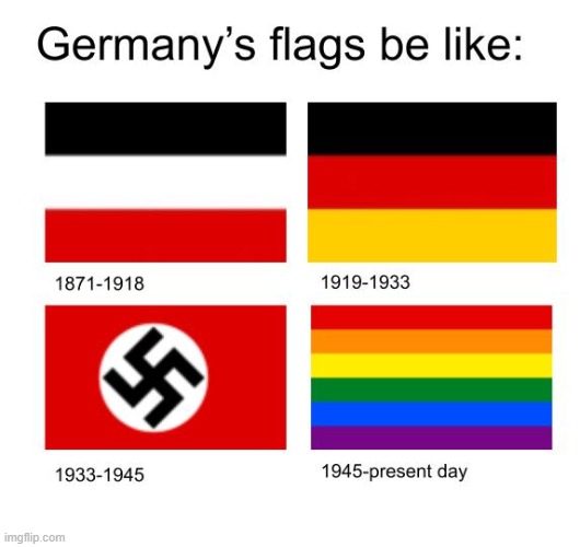 Germany's flags be like: | image tagged in germany | made w/ Imgflip meme maker