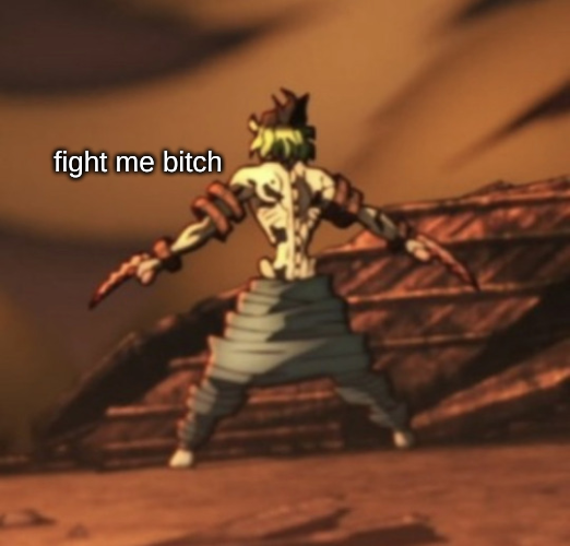 Gyutaro fight me bitch Blank Meme Template