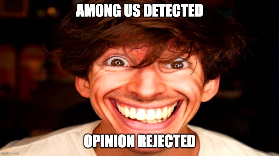 SUS | AMONG US DETECTED; OPINION REJECTED | image tagged in flamingo | made w/ Imgflip meme maker