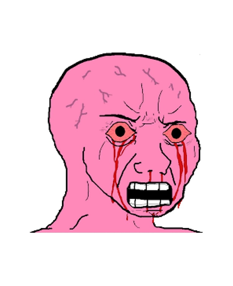 High Quality Pink crying wojak Blank Meme Template