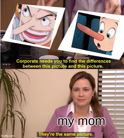Pinnochio Usopp one piece | my mom | image tagged in memes,they're the same picture | made w/ Imgflip meme maker