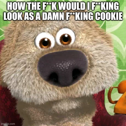 piss balls in the crap | HOW THE F**K WOULD I F**KING LOOK AS A DAMN F**KING COOKIE | made w/ Imgflip meme maker