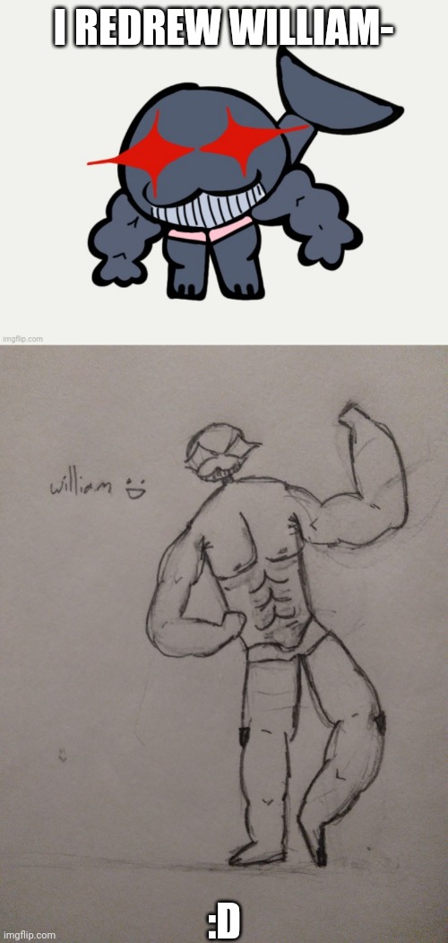 There are a lot of flaws with the drawing, but it is acceptable. | I REDREW WILLIAM-; :D | made w/ Imgflip meme maker