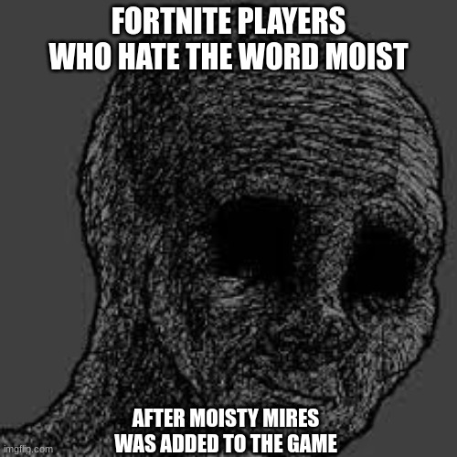 Dead Inside | FORTNITE PLAYERS WHO HATE THE WORD MOIST; AFTER MOISTY MIRES WAS ADDED TO THE GAME | image tagged in lol | made w/ Imgflip meme maker