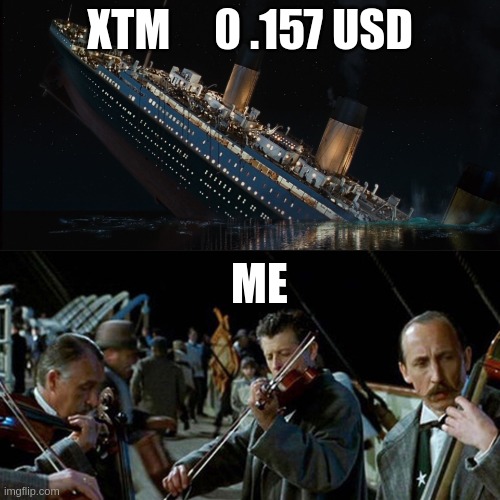 Titanic band | XTM     0 .157 USD; ME | image tagged in titanic band | made w/ Imgflip meme maker