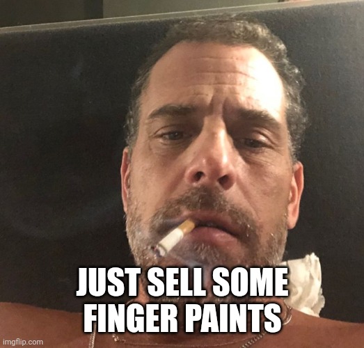 Hunter Biden | JUST SELL SOME FINGER PAINTS | image tagged in hunter biden | made w/ Imgflip meme maker