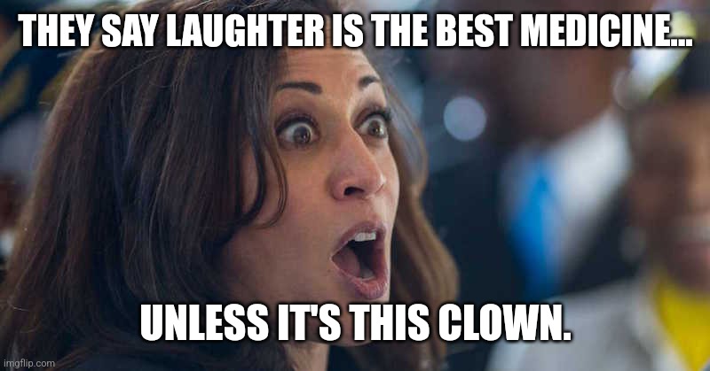 Kamala Harris...Profile in Racial Excuses | THEY SAY LAUGHTER IS THE BEST MEDICINE... UNLESS IT'S THIS CLOWN. | image tagged in kamala harriss,dnc,hack,liberal logic,women,please stop | made w/ Imgflip meme maker