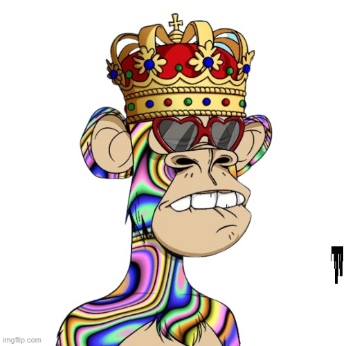 bored rainbow ape | image tagged in bored ape 8585 | made w/ Imgflip meme maker